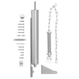 Ferme-porte de s&eacute;curit&eacute; avec barre de torsion et cha&icirc;ne, argent