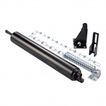 Closer for Heavy Storm Doors with Chain and Wide Bracket, Black (1.25-2 inches thick)