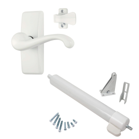 Kit de ferme-porte lourd avec Touch-N-Hold et poign&eacute;e GL, blanc