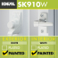 Kit Ferme-porte standard pour contre-porte avec loquet &agrave; bouton poussoir Classic, blanc