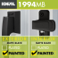 Kit standard de ferme-porte anti-temp&ecirc;te avec poign&eacute;e VP, noir mat