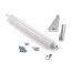 Kit Ferme-porte standard pour contre-porte avec ensemble de poign&eacute;e tirante CS, blanc