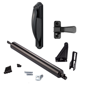 Kit standard de ferme-porte anti-temp&ecirc;te avec poign&eacute;e DX, noir