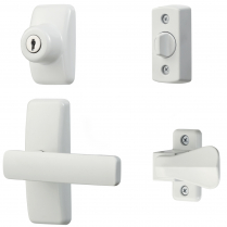 AJ Lever Latch Set With Keyed Deadbolt, White