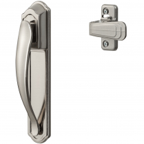 Ensemble de poign&eacute;e tirante DX avec plaque arri&egrave;re, satin argent