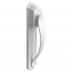 DX Pull Handle Latch Set With Back Plate, White