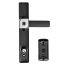 EL Lever Handle with Keyed Deadbolt - 2 Posts with Tie Down Screw, Matte Black