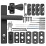 EL Lever Handle with Keyed Deadbolt - 2 Posts with Tie Down Screw, Matte Black
