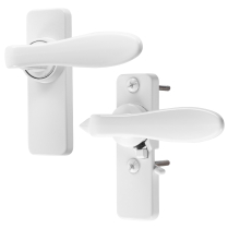 Ensemble de poign&eacute;e pour porte s'ouvrant vers l'int&eacute;rieur, blanc