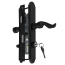 MC Mortise Lever Set With Keyed Deadbolt, Curved Lever, Matte Black