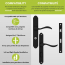 MC Mortise Lever Set With Keyed Deadbolt, Curved Lever, Matte Black
