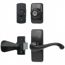 GL Storm Door Lever Set With Keyed Deadbolt Lock, Black