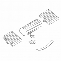 Kit de pi&egrave;ces pour la poign&eacute;e SK800KBL - Capuchons, bouton, clip et ressort de verrouillage, gris