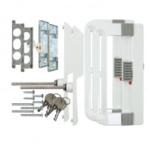 Ensemble de poign&eacute;e de porte patio avec verrouillage &agrave; cl&eacute; (Blanc, Paquet de 2)