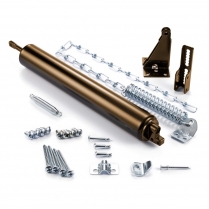 Discontinued: Heavy Door Closer With Chain & Wide Jamb Bracket, Brown