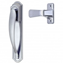 Ensemble de poign&eacute;e tirante DX avec plaque arri&egrave;re, satin argent