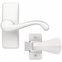 Ensemble de poign&eacute;e &agrave; levier GL pour contre-porte (Blanc)