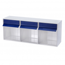 Poubelle basculante G2 - 3 bacs, bleu/blanc