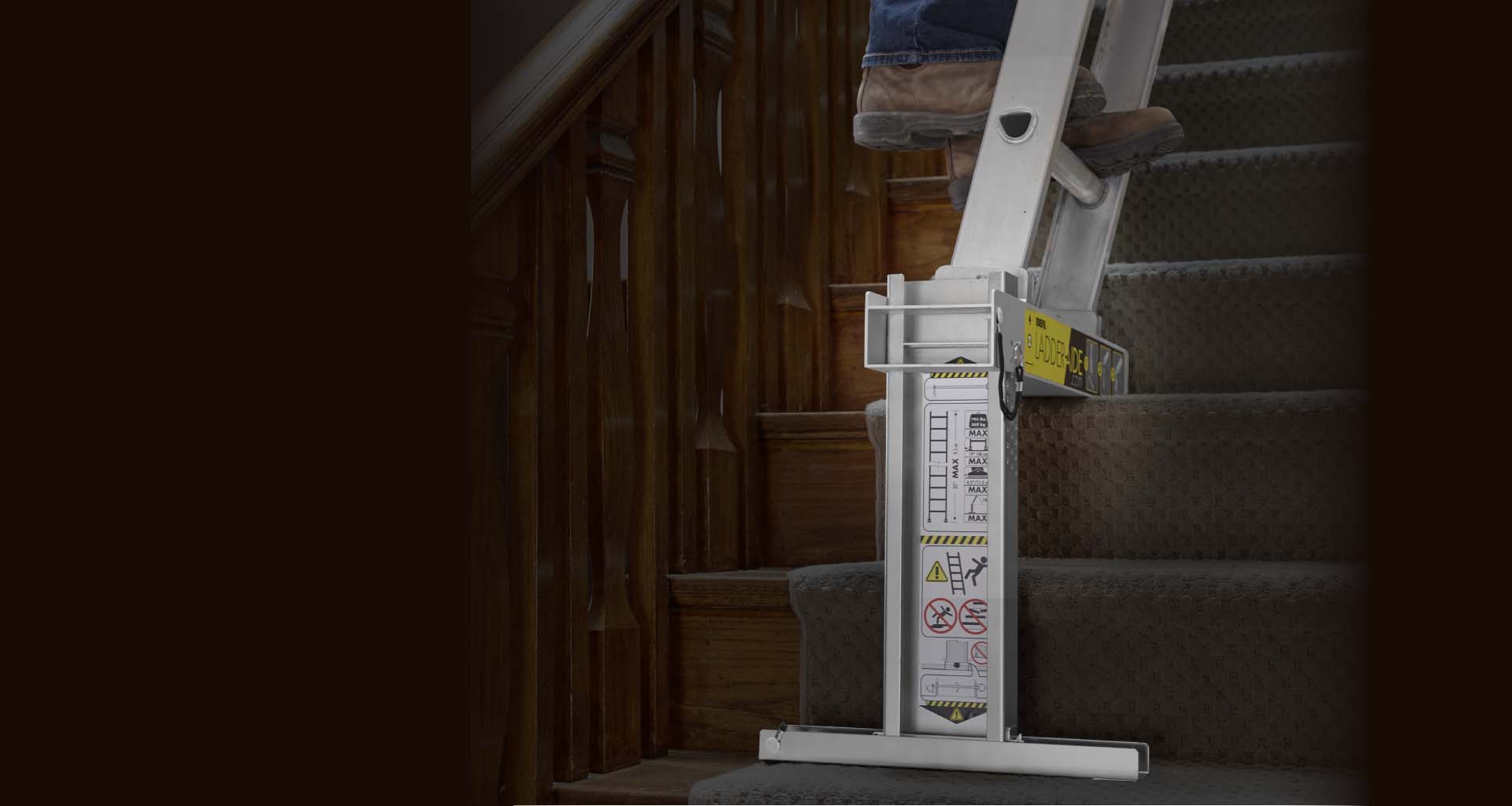 Ladder Aide on staircase
