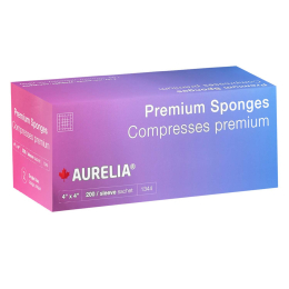 Aurelia Premium Sponges Nonwoven 200PK  4" x 4"/4-Ply - 1344