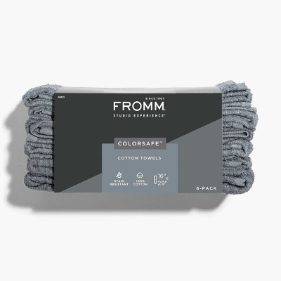 FROMM Colorsafe Cotton Towels 6PK Grey 65015
