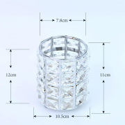Crystal Brush Holder Silver B-CBH-S 00252