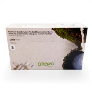 CarePro Latex Powder Free Exam Gloves Natural 100PC Small