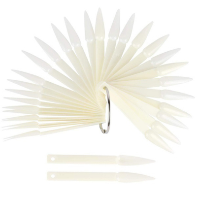 Cre8tion Chart Fan 50 pcs Stiletto Nail Tips Natural 10207
