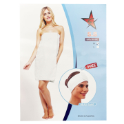 Silver Star Spa Robe Shower Wrap Button Medium 17570