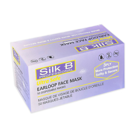 Silk B Earloop Face mask 50 pcs  Black 25968 FMB50