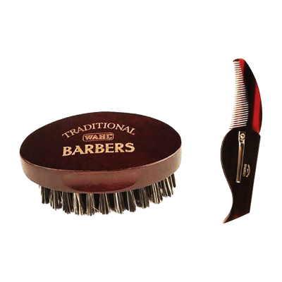Wahl Traditional Barbers Beard Brush And Comb Set #56769