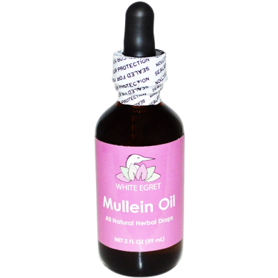 White Egret Mullein Oil All Natural Herbal Drops 2 fl. oz.
