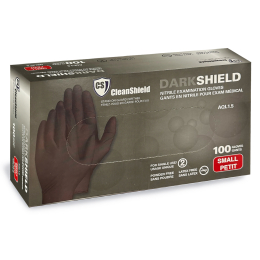 CleanShield Nitrile Exam Gloves Dark 100pcs Small 110BLK