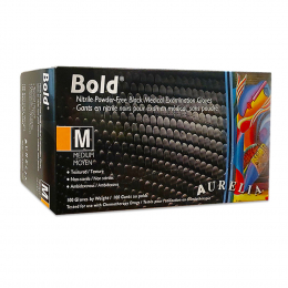 Aurelia Bold Nitrile PF Black Gloves 100PK Medium 73997