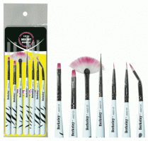 Berkeley 7 Style Nail Art Brush Set, Zebra Handle AB527-ZE