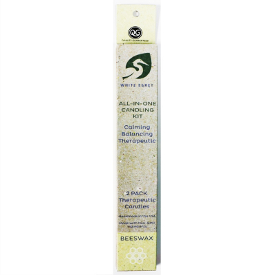 White Egret Beeswax Therap. Candles 1/2", 2PK- BEE2PK #02082