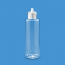 Clear Cylinder Bottles - 4 oz, Flip Top Cap 00617