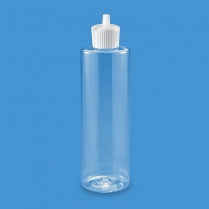 Clear Cylinder Bottles - 8 oz, Flip Top Cap 00618