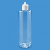 Clear Cylinder Bottles - 16 oz, Flip Top Cap 00620