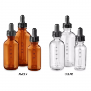 Glass Dropper Bottles 4 oz - Amber 43110