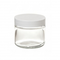 Berkeley Clear Thick-Wall Round Jar White Cap 30ml BJ300WH
