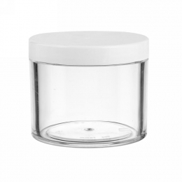 Berkeley Clear Thick-Wall PS Round JarWhiteCap 120ml BJ314WH