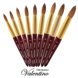 Valentino Kolinsky Acrylic Brush Cherry Wood/Gold Ferrule#24