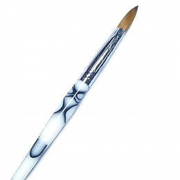 A1 Kolinsky Acrylic Brush #12 White Marble B-AW12