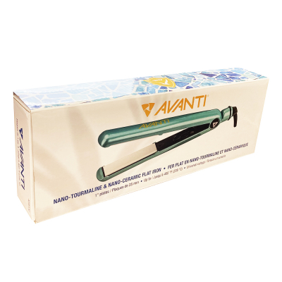 AVANTI Nano Tourmaline & Ceramic Flat Iron 1" Teal APRT17C