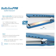 BaBylissPRO Nano Titanium Ionic Flat Iron 1&frac14;" BNT9091TXLC