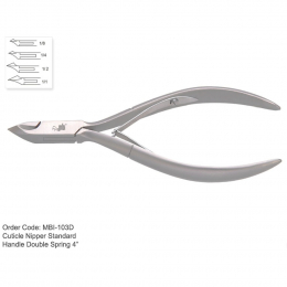 MBI-103D Cuticle Nipper Double Spring 4"  1/8 Jaw
