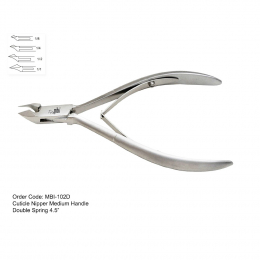 MBI-102D Cuticle Nipper Double Spring 4.5"  1/4 Jaw
