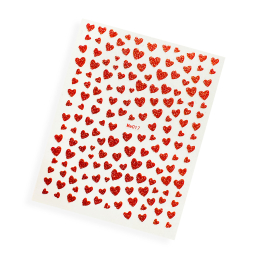 Nail Art Stickers Heart  with Glitter Powder 19450
