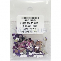 Lamour Chess Board 4mm Light Amethyst, 100pcs #305
